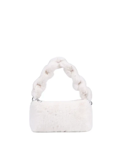 Жіноча сумка через плече MIRATON з хутра біла(113-2) - фото 1 - Miraton
