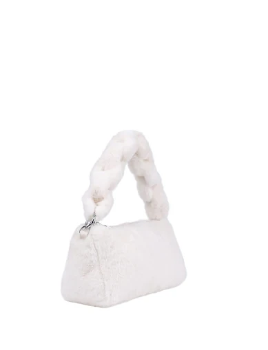 Жіноча сумка через плече MIRATON з хутра біла(113-2) - фото 2 - Miraton