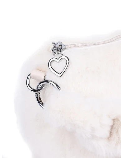 Жіноча сумка через плече MIRATON з хутра біла(113-2) - фото 4 - Miraton