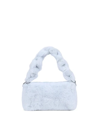 Женская сумка через плечо MIRATON из меха голубая - фото 1 - Miraton