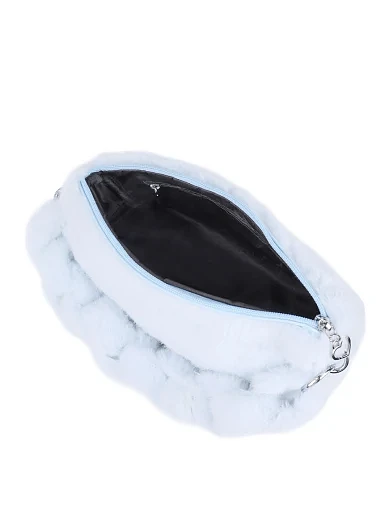 Женская сумка через плечо MIRATON из меха голубая - фото 5 - Miraton