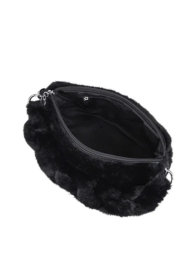 Женская сумка через плечо MIRATON из меха черная - фото 5 - Miraton