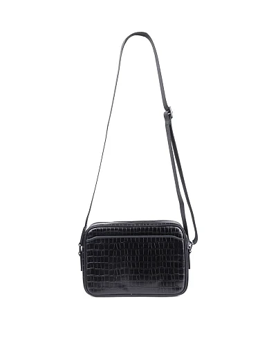 Чоловіча сумка крос-боді MIRATON шкіряна чорна (1019-3) - фото 6 - Miraton