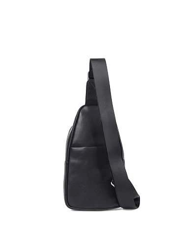 Чоловіча сумка слінг MIRATON шкіряна чорна (7107) - фото 3 - Miraton