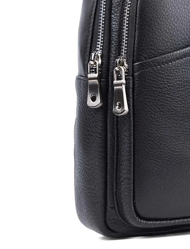 Чоловіча сумка слінг MIRATON шкіряна чорна (7107) - фото 4 - Miraton