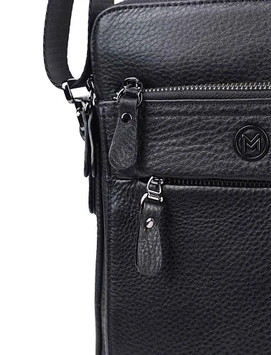 Чоловіча сумка месенджер MIRATON шкіряна чорна (3799-4) - фото 4 - Miraton
