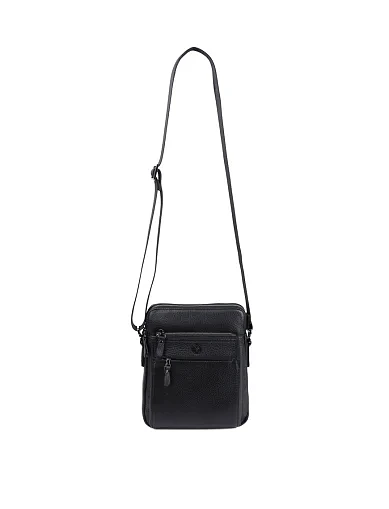 Чоловіча сумка месенджер MIRATON шкіряна чорна (3799-4) - фото 6 - Miraton