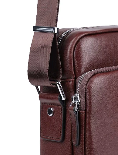 Чоловіча сумка месенджер MIRATON шкіряна коричнева (7740-1) - фото 4 - Miraton