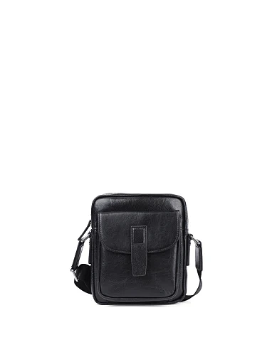 Чоловіча сумка месенджер MIRATON шкіряна чорна (7748-1) - фото 1 - Miraton