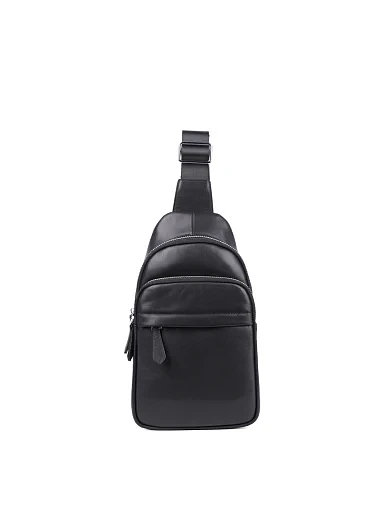 Чоловіча сумка слінг MIRATON шкіряна чорна (C829) - фото 1 - Miraton
