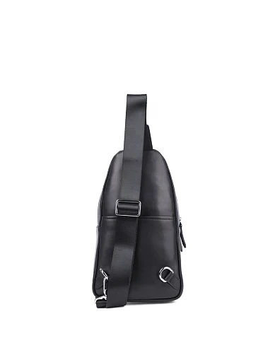 Чоловіча сумка слінг MIRATON шкіряна чорна (C829) - фото 3 - Miraton