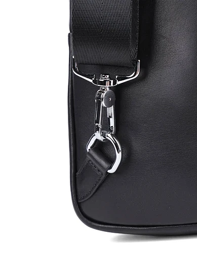 Чоловіча сумка слінг MIRATON шкіряна чорна (C829) - фото 4 - Miraton