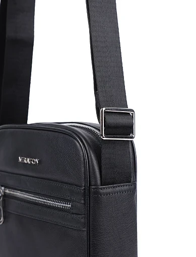 Чоловіча сумка месенджер MIRATON шкіряна чорна (88362-4) - фото 5 - Miraton