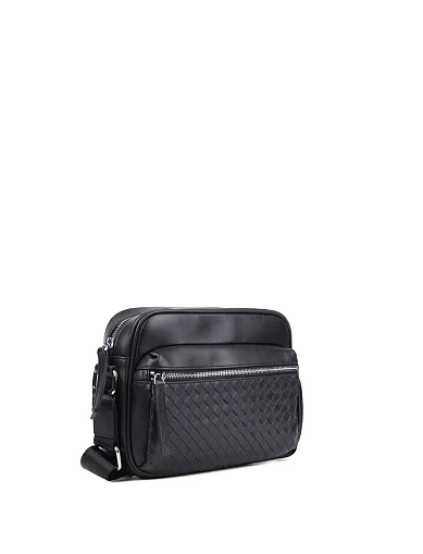 Чоловіча сумка месенджер MIRATON шкіряна чорна (8851) - фото 2 - Miraton