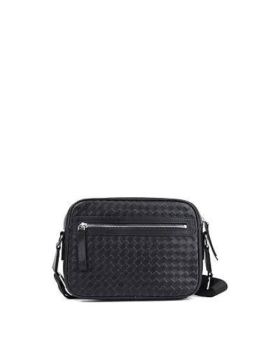 Чоловіча сумка месенджер MIRATON шкіряна чорна (8851) - фото 3 - Miraton