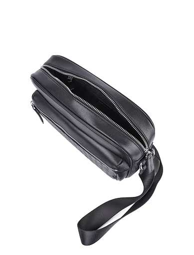 Чоловіча сумка месенджер MIRATON шкіряна чорна (8851) - фото 5 - Miraton