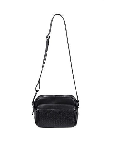 Чоловіча сумка месенджер MIRATON шкіряна чорна (8851) - фото 6 - Miraton