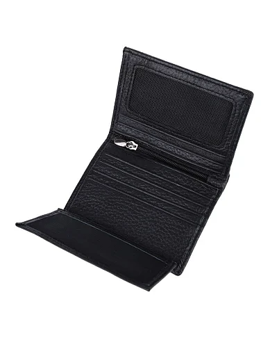 Чоловічий гаманець шкіряний чорний (318) - фото 4 - Miraton