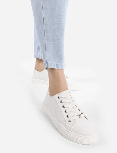 Женские кеды WINDSOR SMITH тканевые белые - фото 1 - Miraton