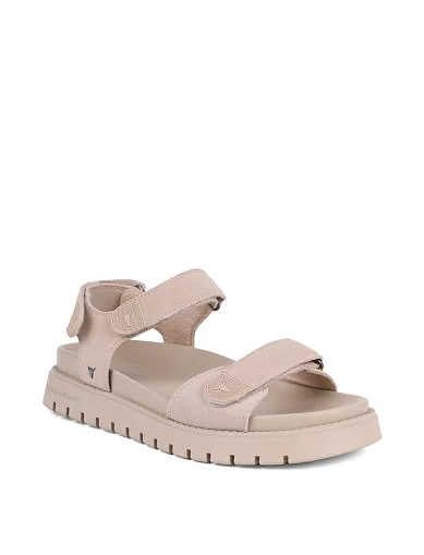 Женские сандалии WINDSOR SMITH MIDSUMMER велюровые бежевые - фото 4 - Miraton