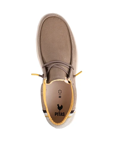Мужские туфли Walk in Pitas CANA тканевые бежевые - фото 5 - Miraton
