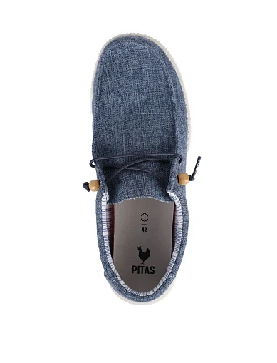 Чоловічі туфлі Walk in Pitas WP150 WALLABI LINEN тканинні блакитні - фото 5 - Miraton