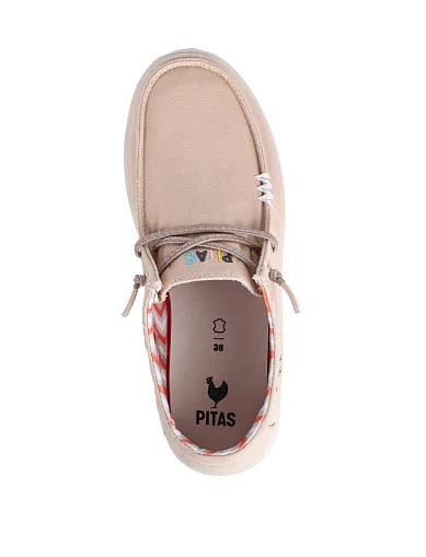 Женские туфли Walk in Pitas NATAL тканевые бежевые - фото 5 - Miraton