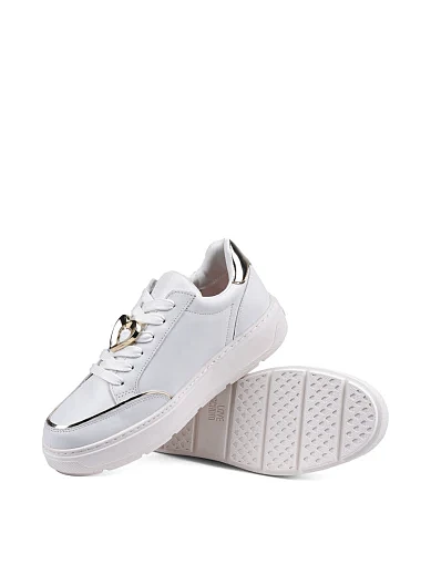 Женские кеды Love Moschino кожаные белые - фото 2 - Miraton