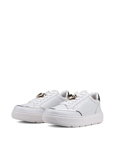 Женские кеды Love Moschino кожаные белые - фото 3 - Miraton