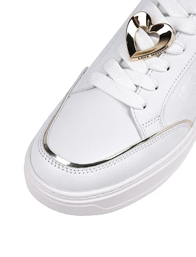 Женские кеды Love Moschino кожаные белые - фото 5 - Miraton