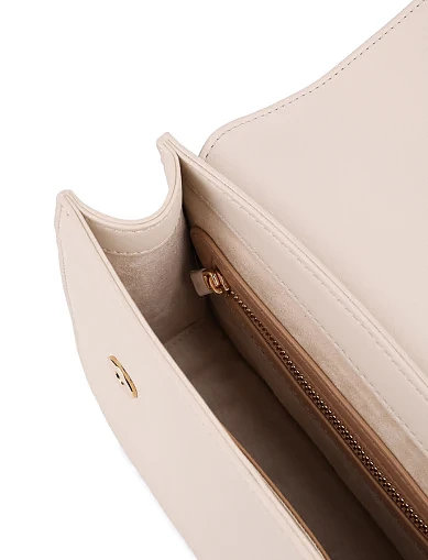 Женская сумка тоут Love Moschino из экокожи бежевая с логотипом - фото 6 - Miraton