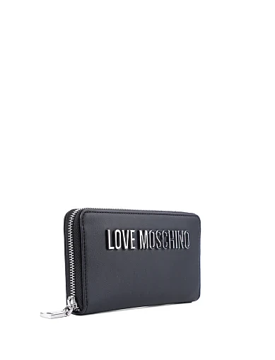 Женский кошелек из экокожи черный на молнии - фото 2 - Miraton