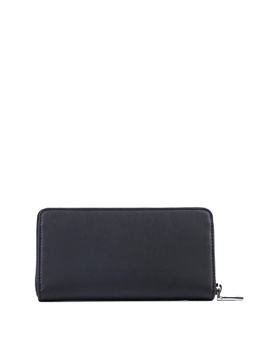 Женский кошелек из экокожи черный на молнии - фото 3 - Miraton