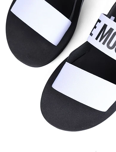 Женские сандалии Love Moschino тканевые белые - фото 5 - Miraton