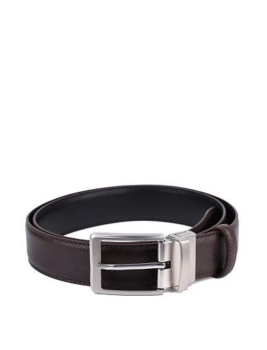 Чоловічий ремінь шкіряний коричневий (91025C-4) - фото 1 - Miraton