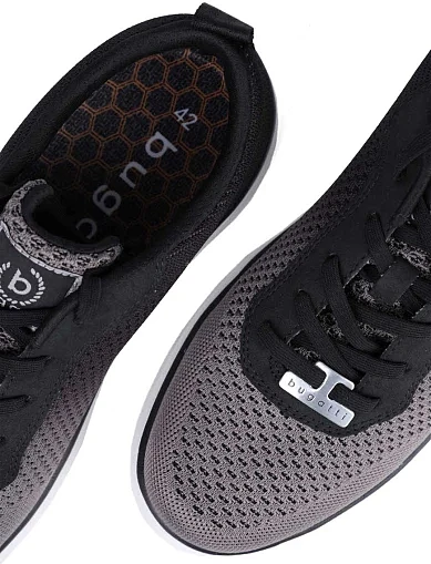 Чоловічі туфлі Bugatti тканинні чорні - фото 5 - Miraton