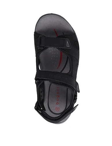 Чоловічі сандалі Bugatti з нубуку чорні - фото 2 - Miraton