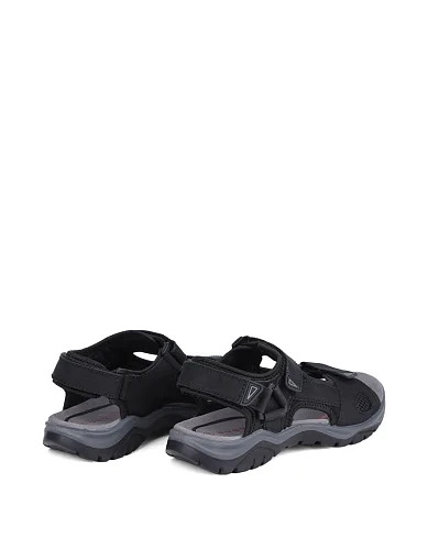 Чоловічі сандалі Bugatti з нубуку чорні - фото 4 - Miraton