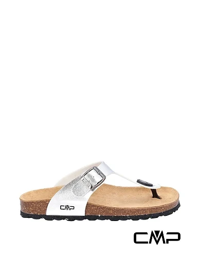 Женские шлепанцы CMP ECO MYMOSA из искусственной кожи серебряного цвета - фото 1 - Miraton
