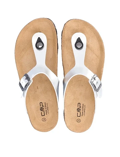 Женские шлепанцы CMP ECO MYMOSA из искусственной кожи серебряного цвета - фото 5 - Miraton