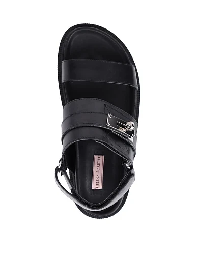 Женские сандалии Helena Soretti кожаные черные - фото 2 - Miraton