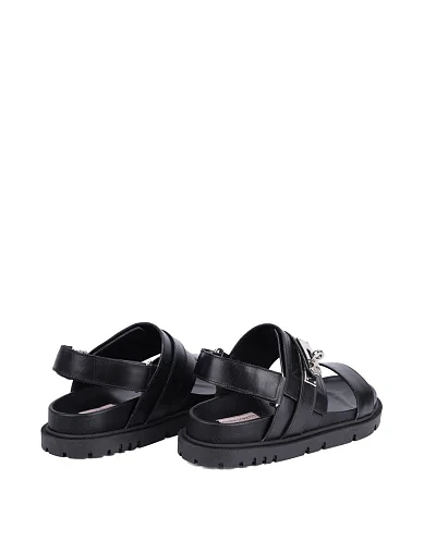 Женские сандалии Helena Soretti кожаные черные - фото 4 - Miraton