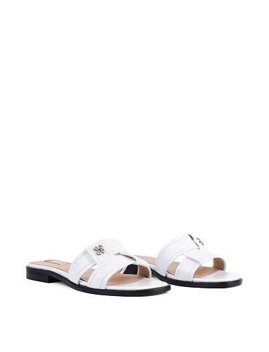 Женские шлепанцы Helena Soretti кожаные белые - фото 2 - Miraton