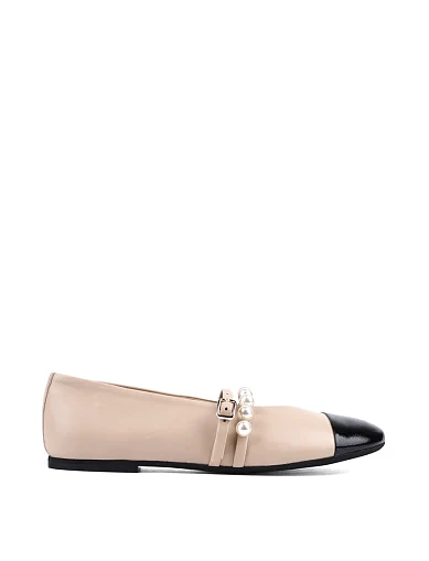 Жіночі балетки Helena Soretti шкіряні бежеві (9083 SS2504) - фото 1 - Miraton