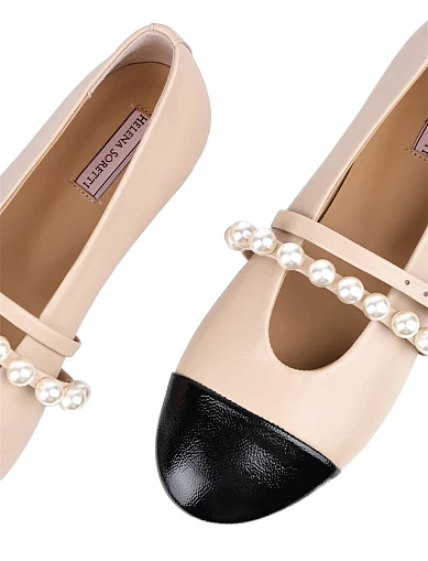 Жіночі балетки Helena Soretti шкіряні бежеві (9083 SS2504) - фото 5 - Miraton