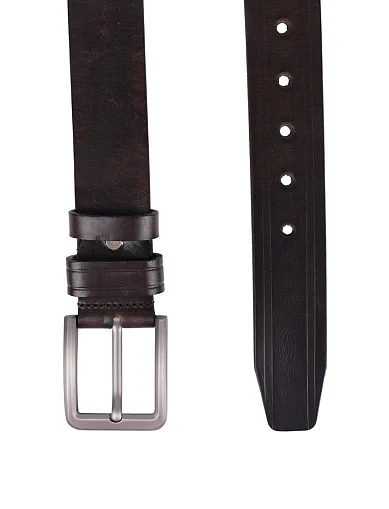 Ремень кожаный коричневый - фото 2 - Miraton