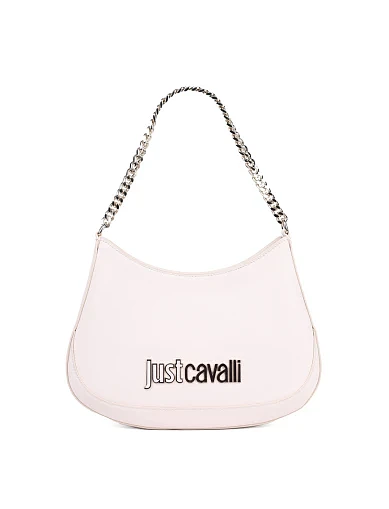 Женская сумка хобо Just Cavalli из экокожи молочного цвета - фото 1 - Miraton