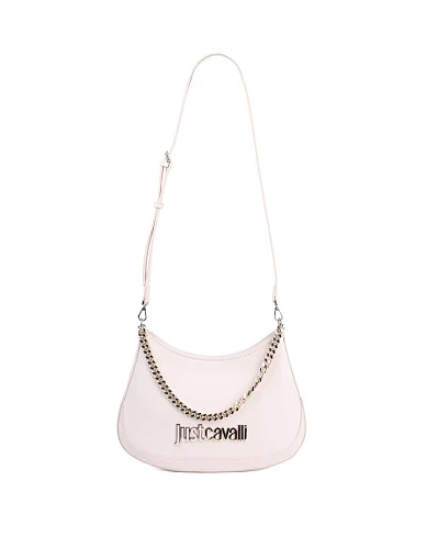 Женская сумка хобо Just Cavalli из экокожи молочного цвета - фото 7 - Miraton