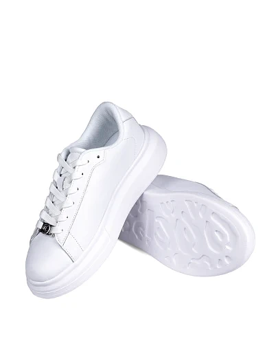 Женские кроссовки Just Cavalli из экокожи белые - фото 2 - Miraton