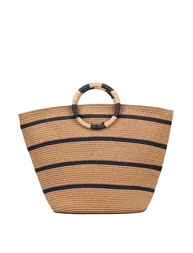 Женская сумка тоут MIRATON соломенная бежевая - фото 1 - Miraton